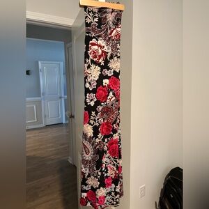VENUS Floral Maxi Skirt - Black, Red, White